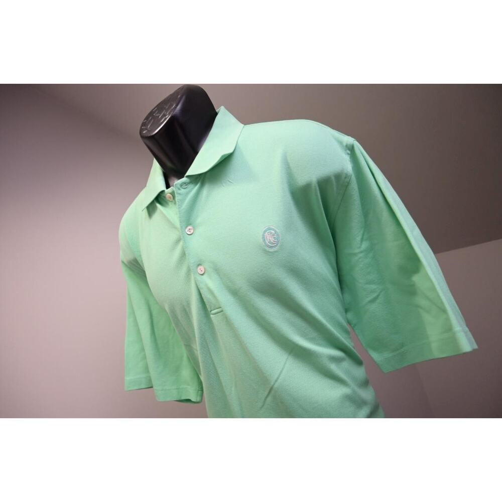 Peter Millar Golf Polo Double Mercerized Stretch Green Shirt Mens Sz Large